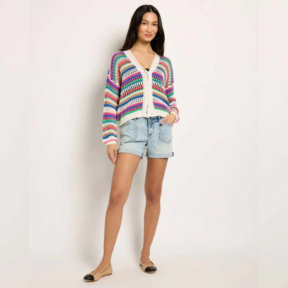 Vigoss Multicolor Striped Cardigan Size L NWT